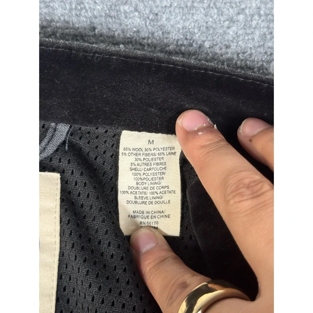 Troy Smith For D Wool Blazer Jacket Mens Medium Gray Military Style - Picture 11 of 16